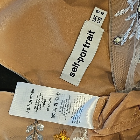 💕SELF-PORTRAIT💕 Star Mesh Embroidered Midi Dress ~ US 4 - Picture 16 of 16